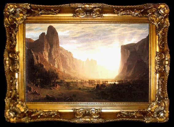 framed  Albert Bierstadt Looking Down the Yosemite Valley, California, ta009-2